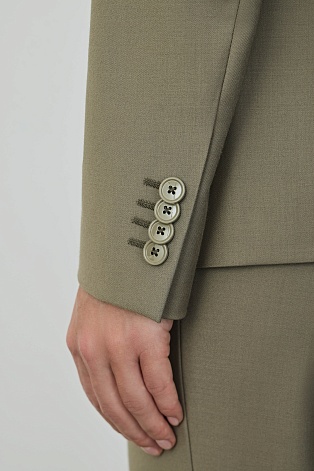 Пиджак на одной пуговице, цвет оливковый ZEA