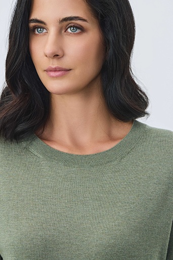 Джемпер из хлопка с коротким рукавом, цвет шалфей