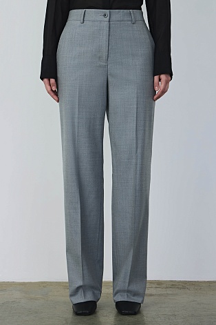Костюмные однотонные брюки, серые MARIA