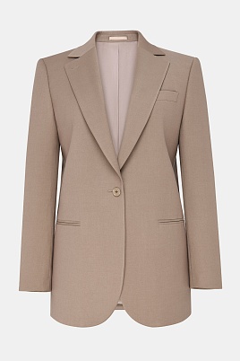 Удлиненный жакет на одной пуговице, цвет какао MILA