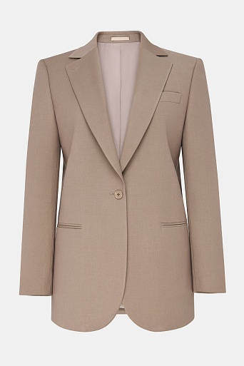 Удлиненный жакет на одной пуговице, цвет какао MILA