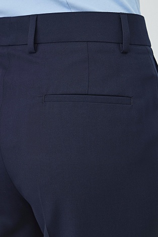 Свободные костюмные брюки с защипами, темно-синие MARIA