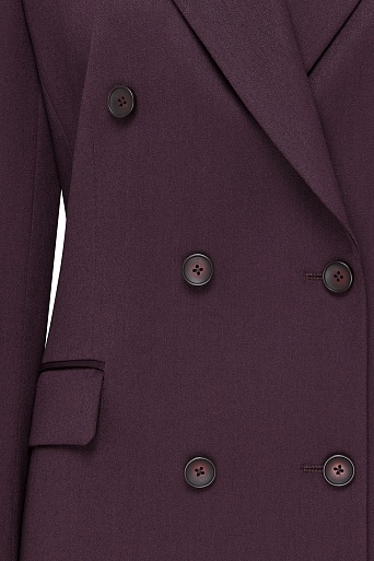 Двубортный жакет из шерсти, винный