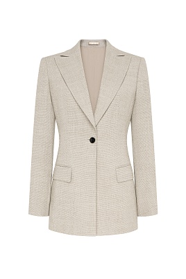 Удлиненный жакет на одной пуговице, серо-бежевый FLORENCE