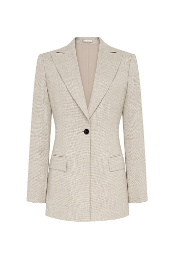 Удлиненный жакет на одной пуговице, серо-бежевый FLORENCE