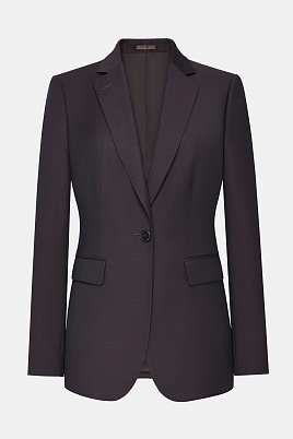 Приталенный жакет из шерсти, темный шоколад Fleur