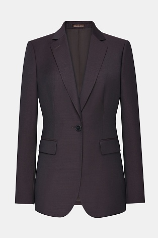 Приталенный жакет из шерсти, темный шоколад Fleur