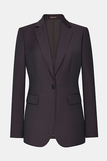 Приталенный жакет из шерсти, темный шоколад Fleur