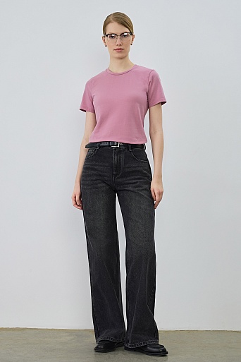 Базовая футболка из хлопка, ягодная