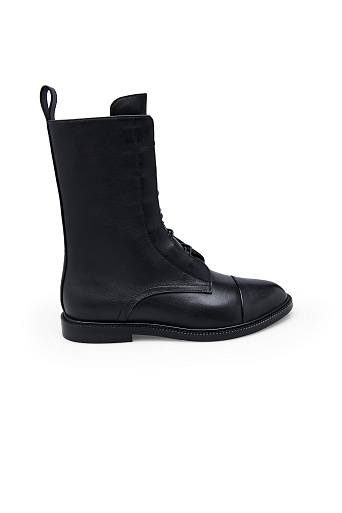 Кожаные ботильоны, черные