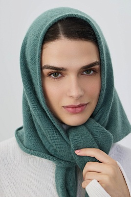 Косынка с ангорой, цвет морской волны