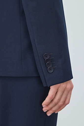 Костюмный жакет на одной пуговице, темно-синий KARLA