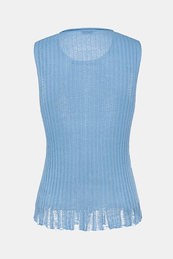 Топ без рукавов с рваным эффектом, голубой