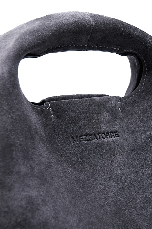 Замшевая сумка на цепочке, темно-серая