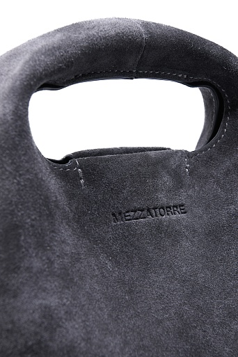 Замшевая сумка на цепочке, темно-серая