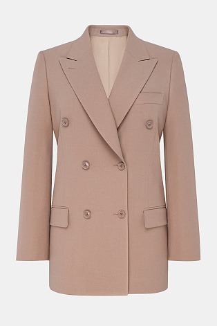 Удлиненный двубортный жакет, пудровый KINSLEY
