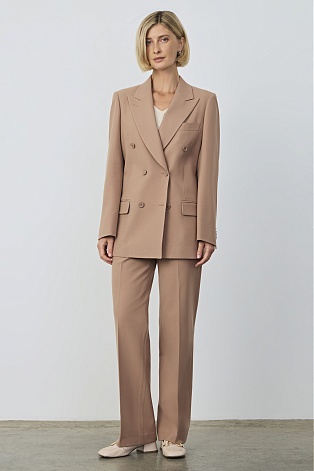 Удлиненный двубортный жакет, цвет бежевый KINSLEY