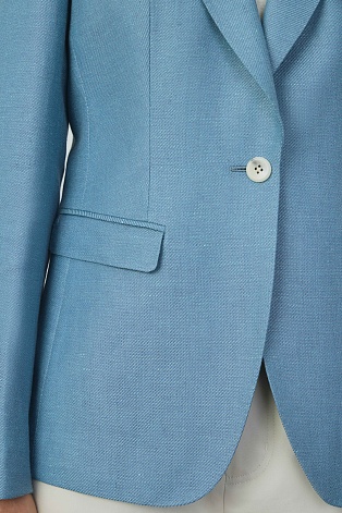 Однотонный пиджак голубого цвета ZEA