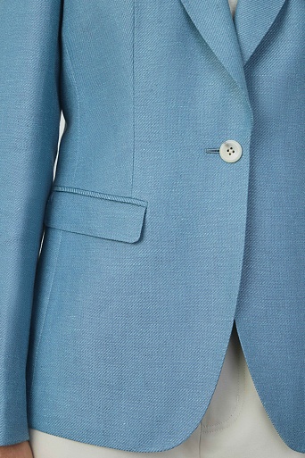 Однотонный пиджак голубого цвета ZEA