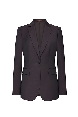 Приталенный жакет из шерсти, темный шоколад