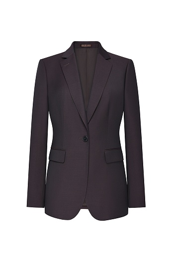 Приталенный жакет из шерсти, темный шоколад