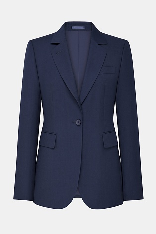 Костюмный жакет на одной пуговице, темно-синий KARLA