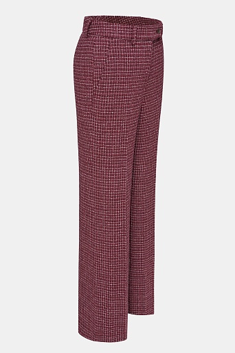 Прямые свободные брюки в белую клетку ELEANOR