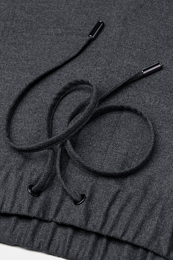 Зауженные брюки на кулиске, серый меланж Lorena