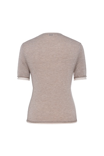 Двойной трикотажный топ, бежево-молочный