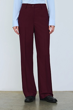 Прямые брюки со стрелками, винные 