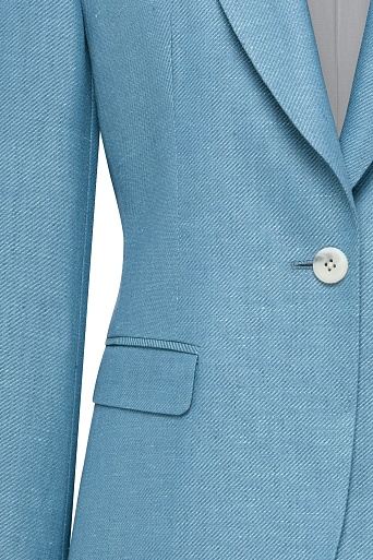 Однотонный пиджак голубого цвета ZEA