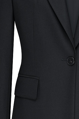 Жакет костюмный на одной пуговице, черный