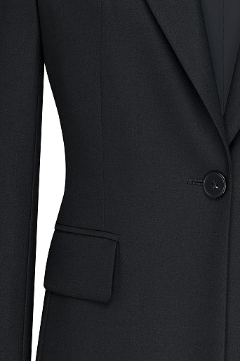 Жакет костюмный на одной пуговице, черный