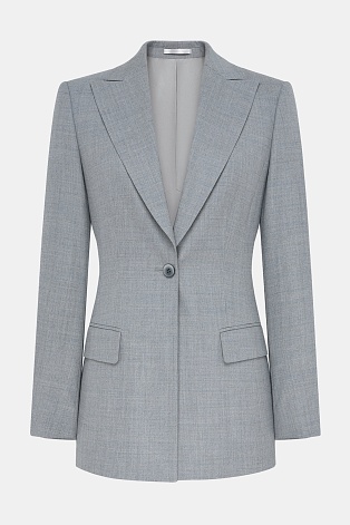 Удлиненный жакет на одной пуговице, серый FLORENCE