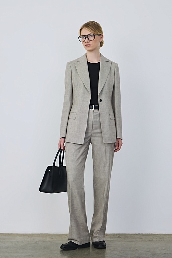 Удлиненный жакет на одной пуговице, серо-бежевый FLORENCE