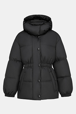 Пуховая куртка на поясе, черная