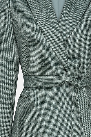 Жакет на поясе, серо-зеленый