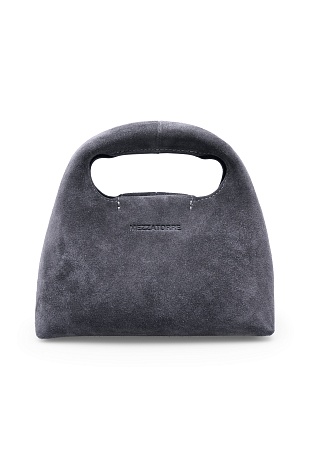 Замшевая сумка на цепочке, темно-серая