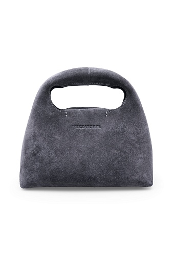 Замшевая сумка на цепочке, темно-серая