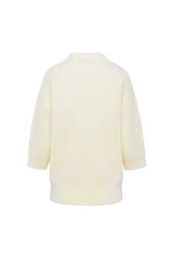 Свободный джемпер с рукавом 3/4, кремовый