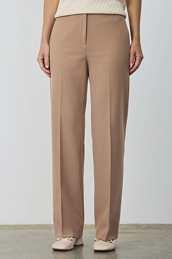 Прямые брюки со стрелками, цвет бежевый MARIA