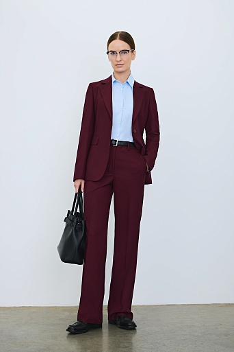 Приталенный жакет на одной пуговице, винный