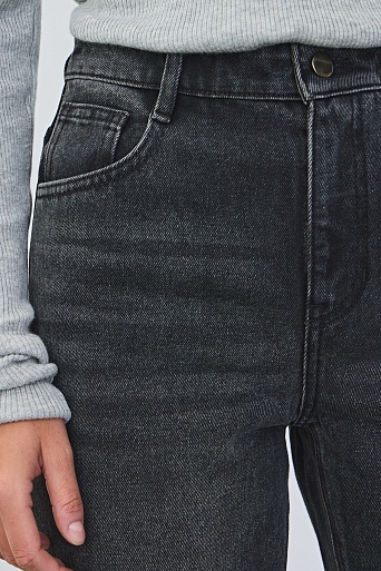 Джинсы клеш, темно-серые