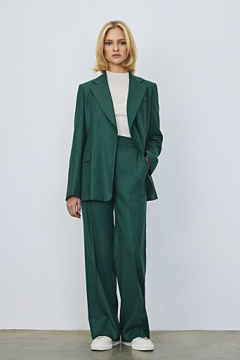 Удлиненный жакет на одной пуговице, изумрудный