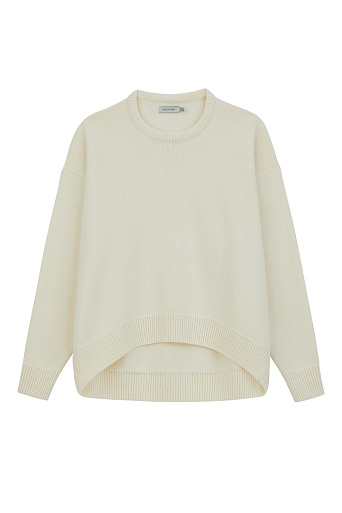 Свободный джемпер из смесовой шерсти, молочный