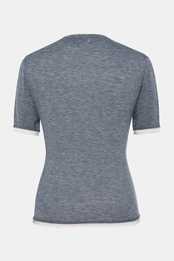 Двойной трикотажный топ, серо-белый