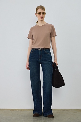 Базовая футболка из хлопка, цвет какао