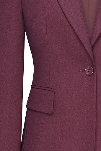 Приталенный жакет на одной пуговице, винный