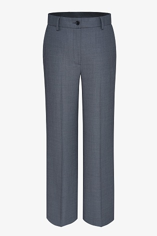 Прямые брюки из шерсти, серые