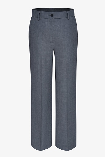 Прямые брюки из шерсти, серые